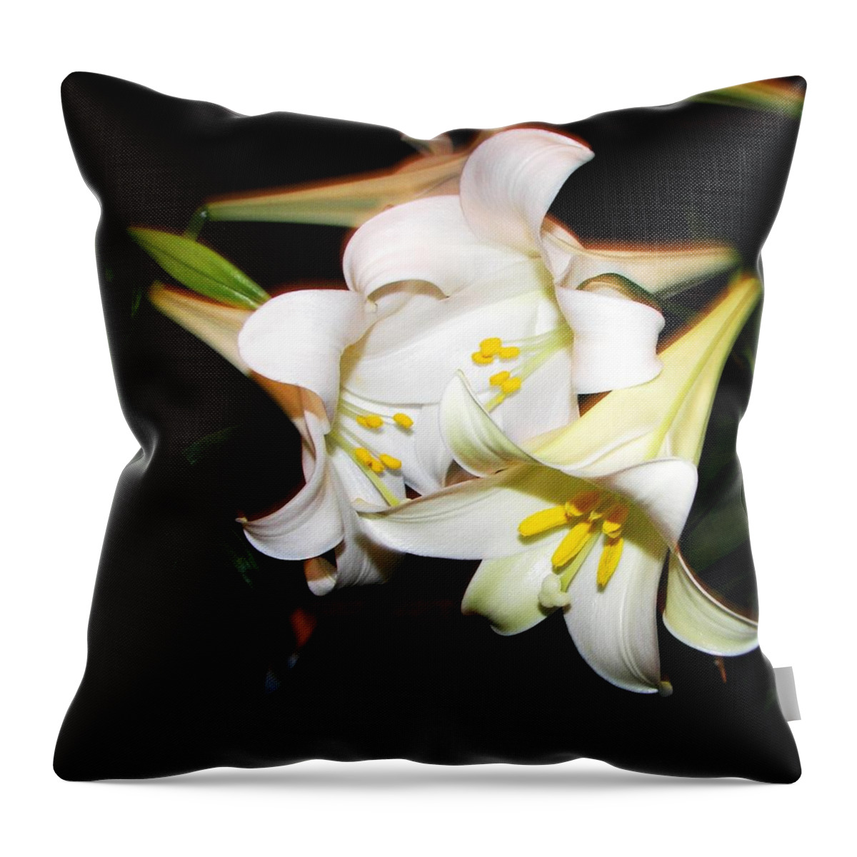 Flower Throw Pillow featuring the photograph Easter Lilies by Pamela Hyde Wilson