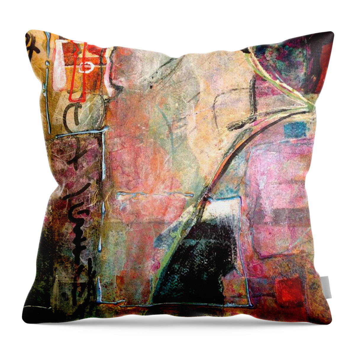 Photo Stream Throw Pillow featuring the painting Eastern Wisdom by Carole Johnson