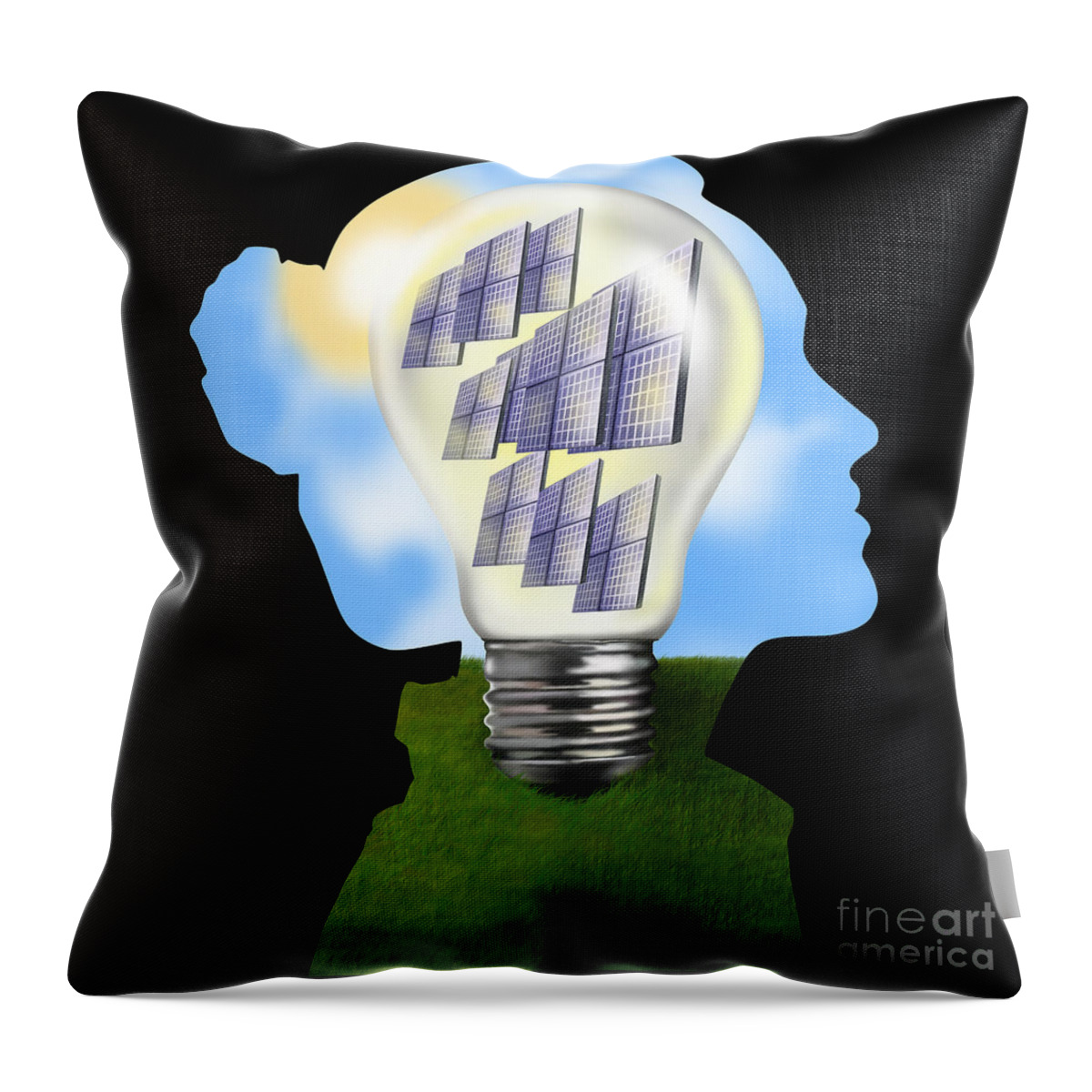 Illustration Throw Pillow featuring the photograph Eco-conscious Woman by Gwen Shockey