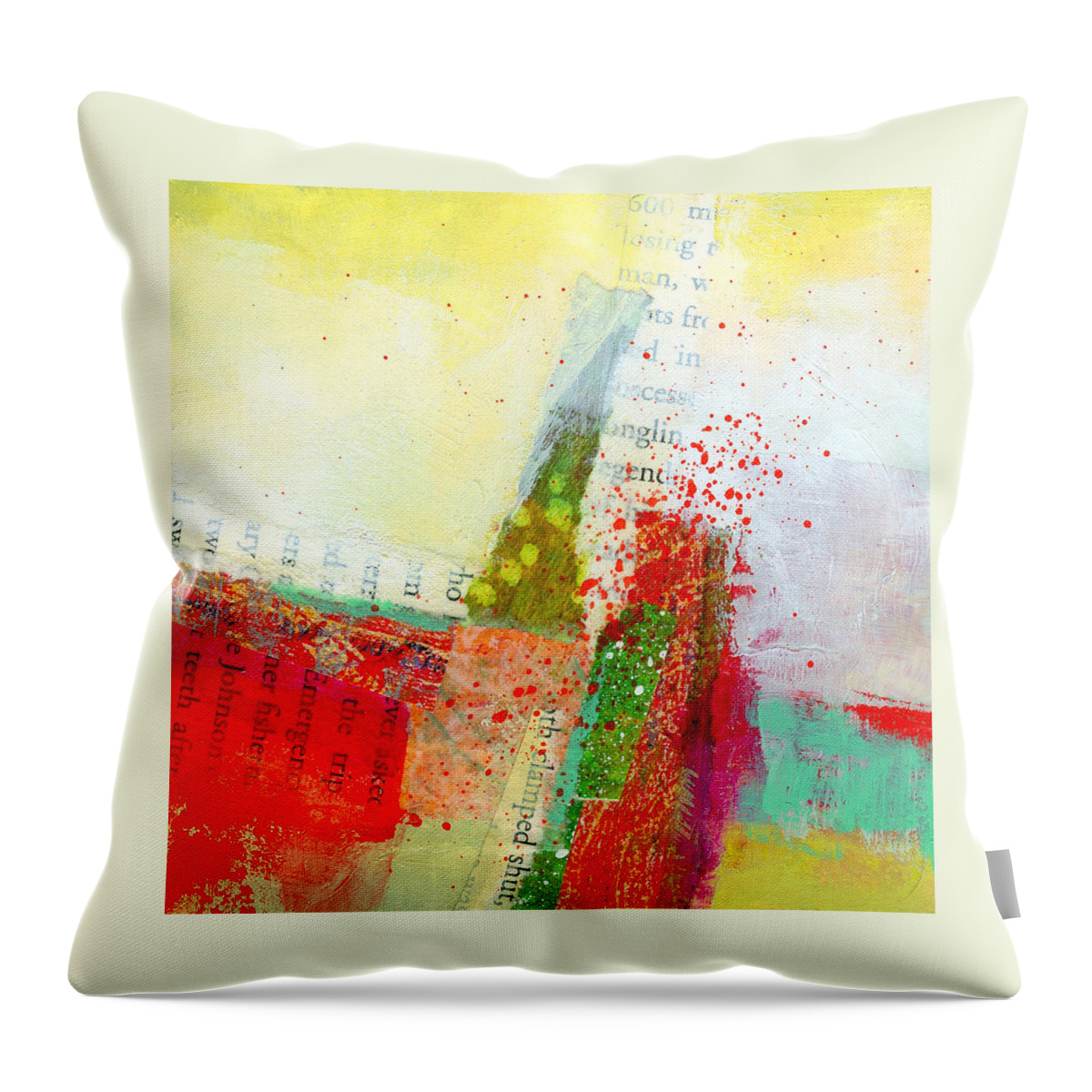 4x4 Throw Pillow featuring the painting Edge 57 by Jane Davies