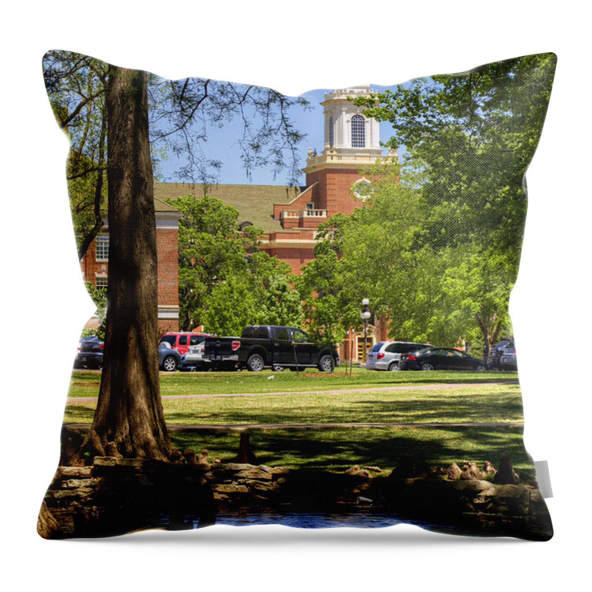 Oklahoma Throw Pillow featuring the photograph Edmon Low Library by Ricky Barnard