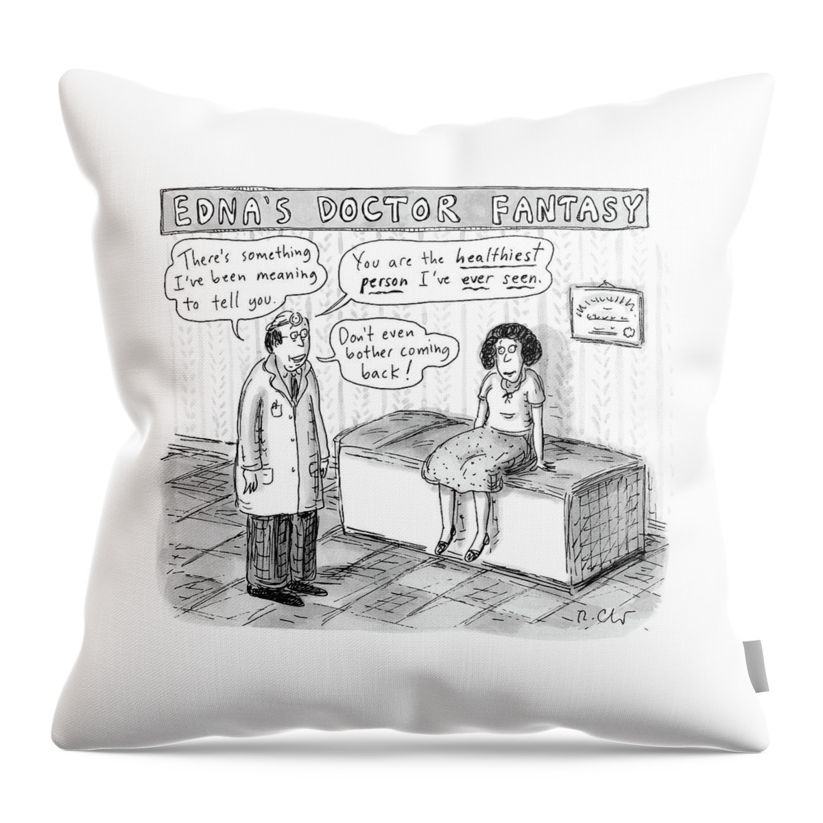 Edna's Doctor Fantasy Throw Pillow