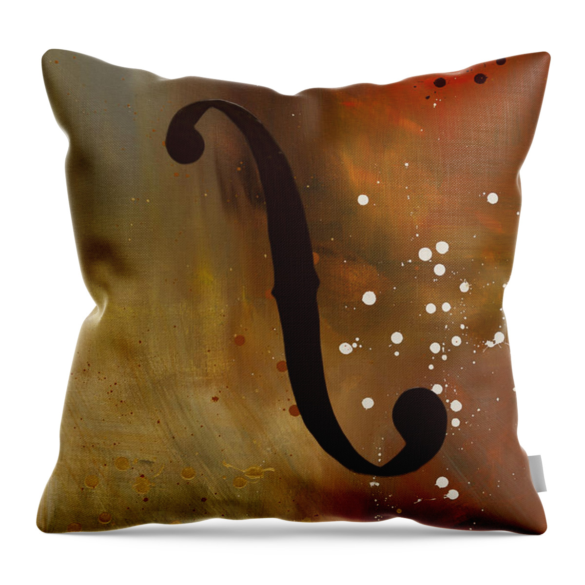 Music Abstract Art Throw Pillow featuring the painting Efe by Carmen Guedez