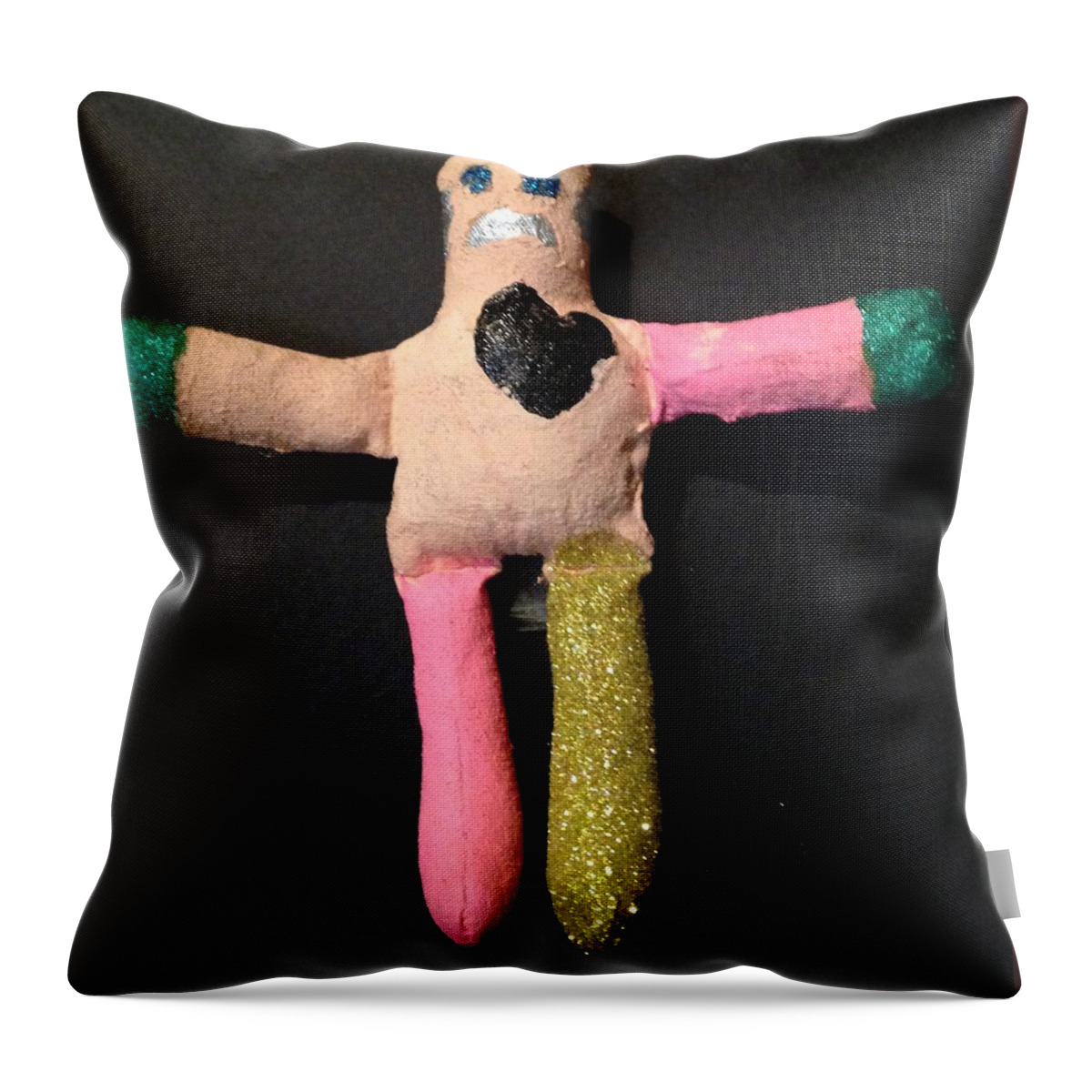 Effigy Throw Pillow featuring the sculpture Effigy One by Erika Jean Chamberlin