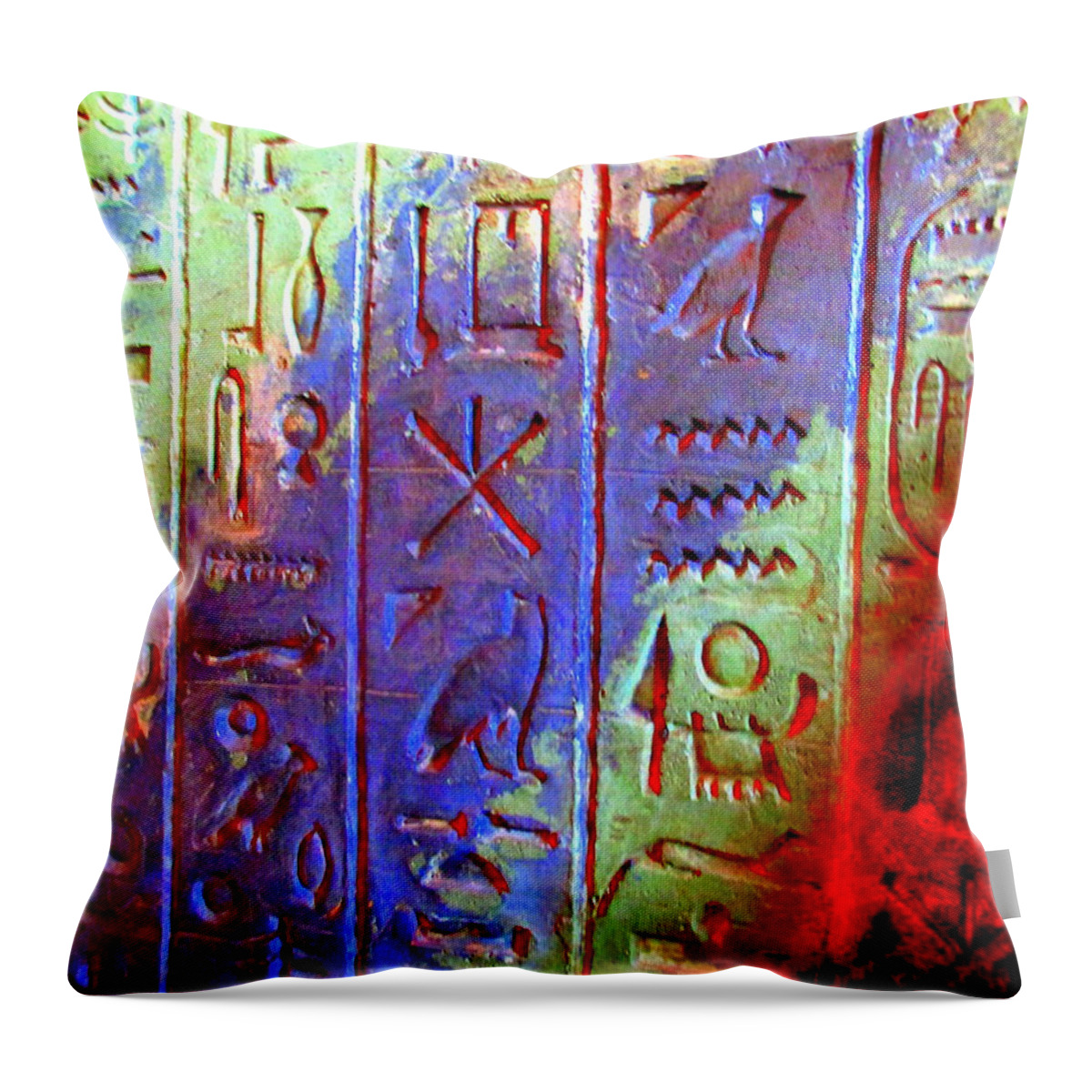 Egypt Throw Pillow featuring the photograph Egyptian Symbols by Randall Weidner