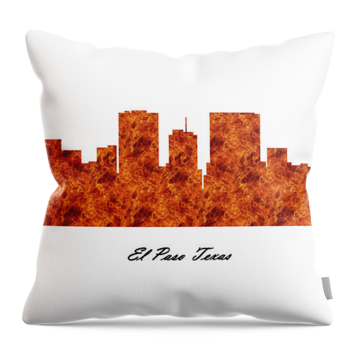 Fine Art Throw Pillow featuring the digital art El Paso Texas Raging Fire Skyline by Gregory Murray