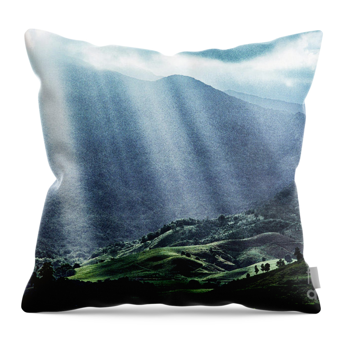 Puerto Rico Throw Pillow featuring the photograph El Yunque and Sun Rays by Thomas R Fletcher