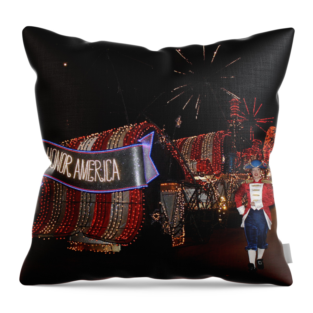 Parade Throw Pillow featuring the photograph Electric America by David Nicholls