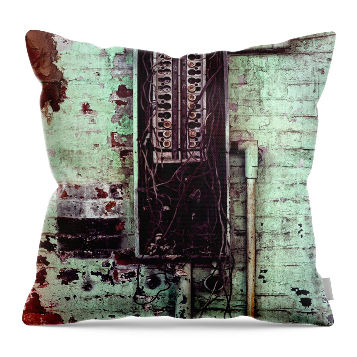 Abandoned Throw Pillow featuring the photograph Electricity by HD Connelly