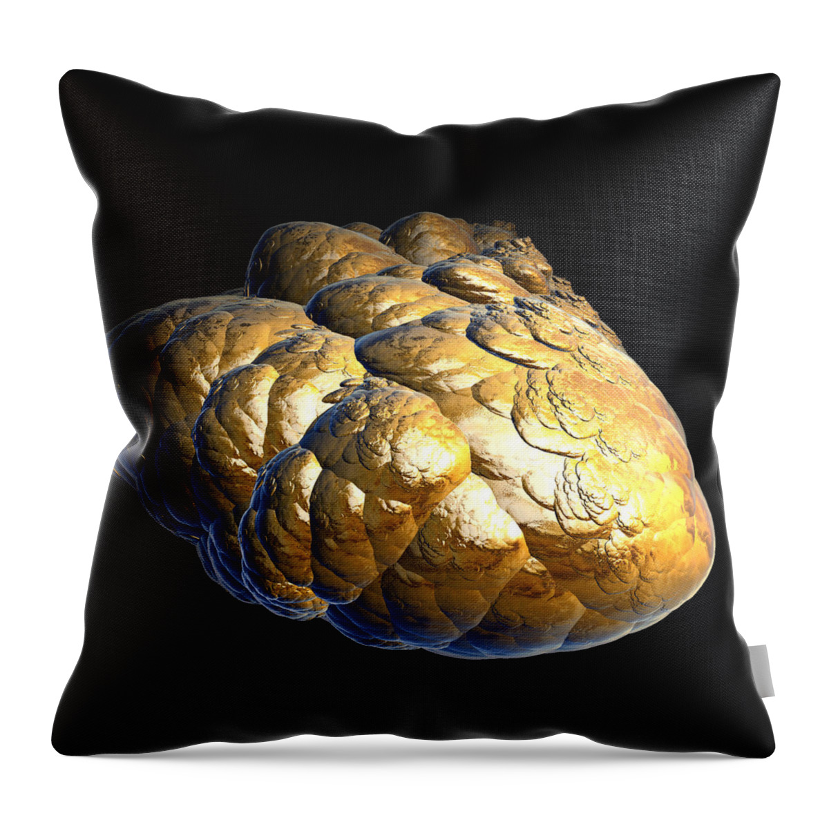 Color Throw Pillow featuring the digital art Electrified Gold Nugget by Pete Trenholm