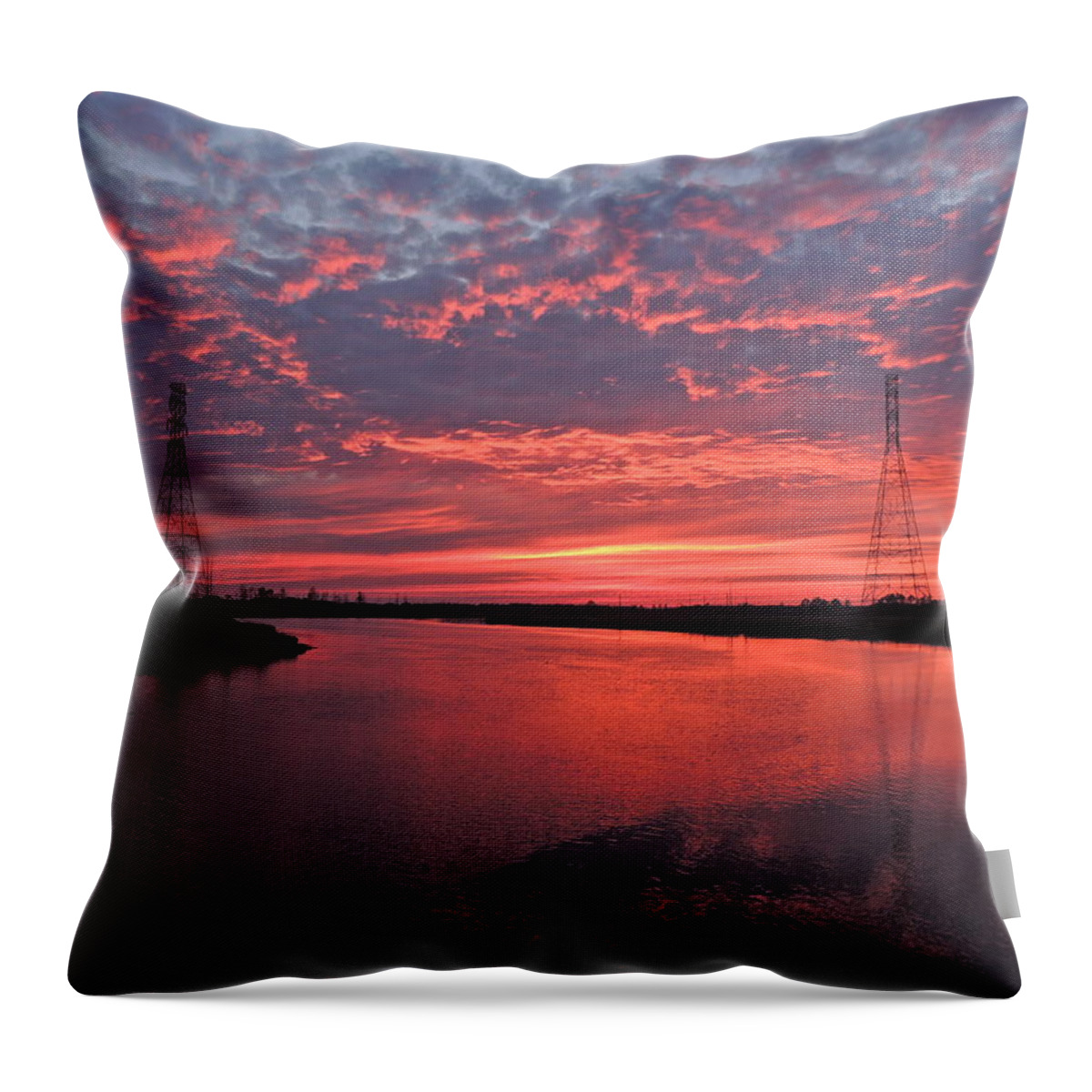 Tower Throw Pillow featuring the photograph Electrifying Towers by Eve Spring
