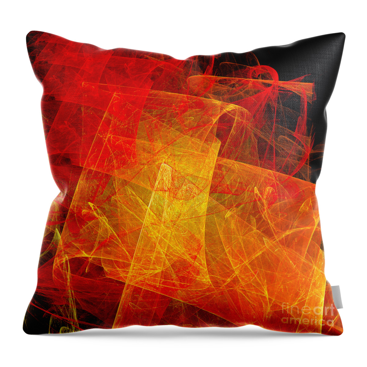 Andee Design Abstract Throw Pillow featuring the digital art Elegance Of The Sun by Andee Design