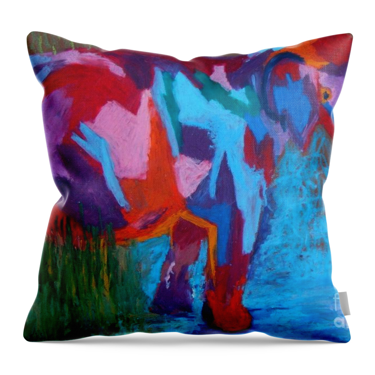 Abstract Elephant Throw Pillow featuring the drawing Elephant by Jon Kittleson
