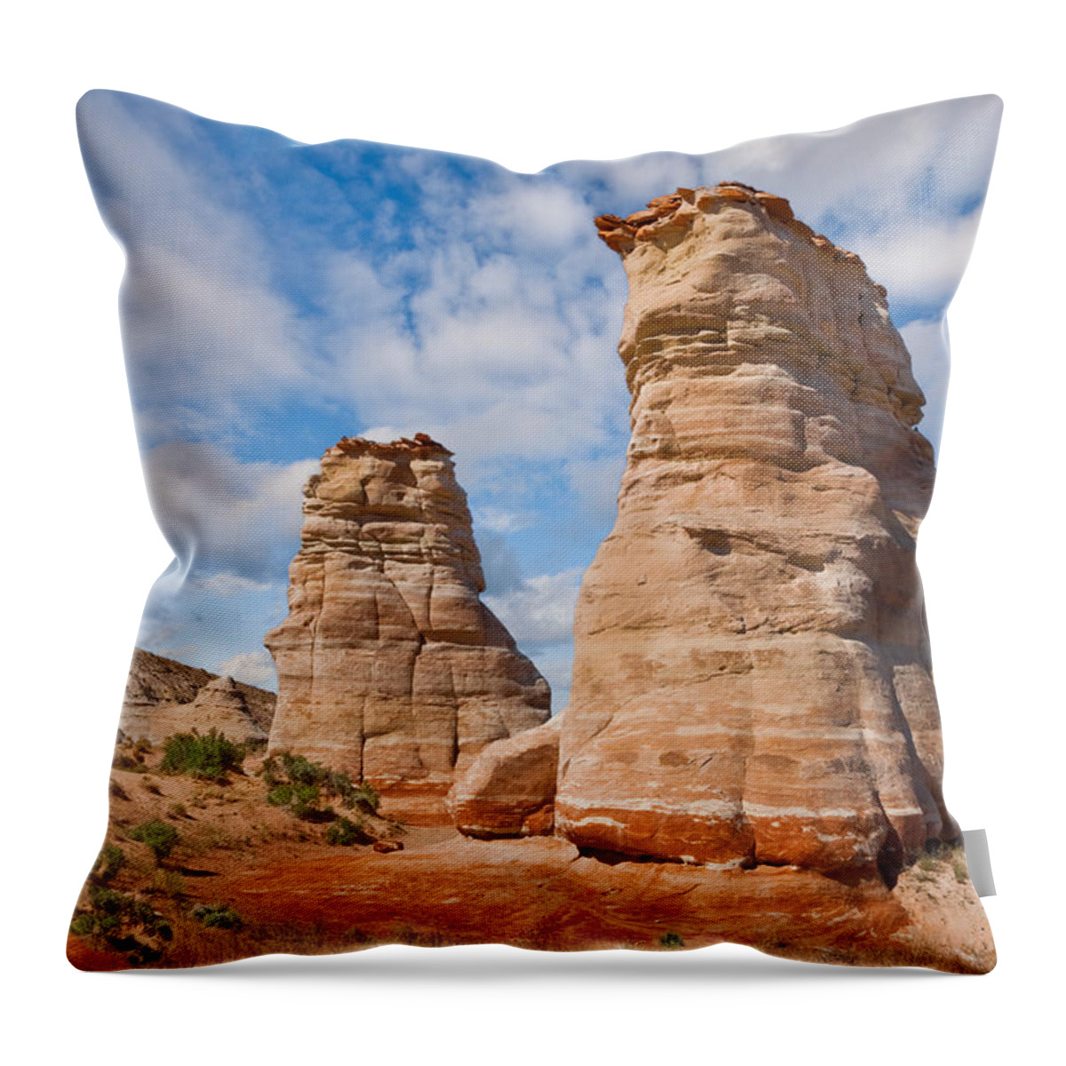 Arid Climate Throw Pillow featuring the photograph Elephant's Feet Rock Formation by Jeff Goulden
