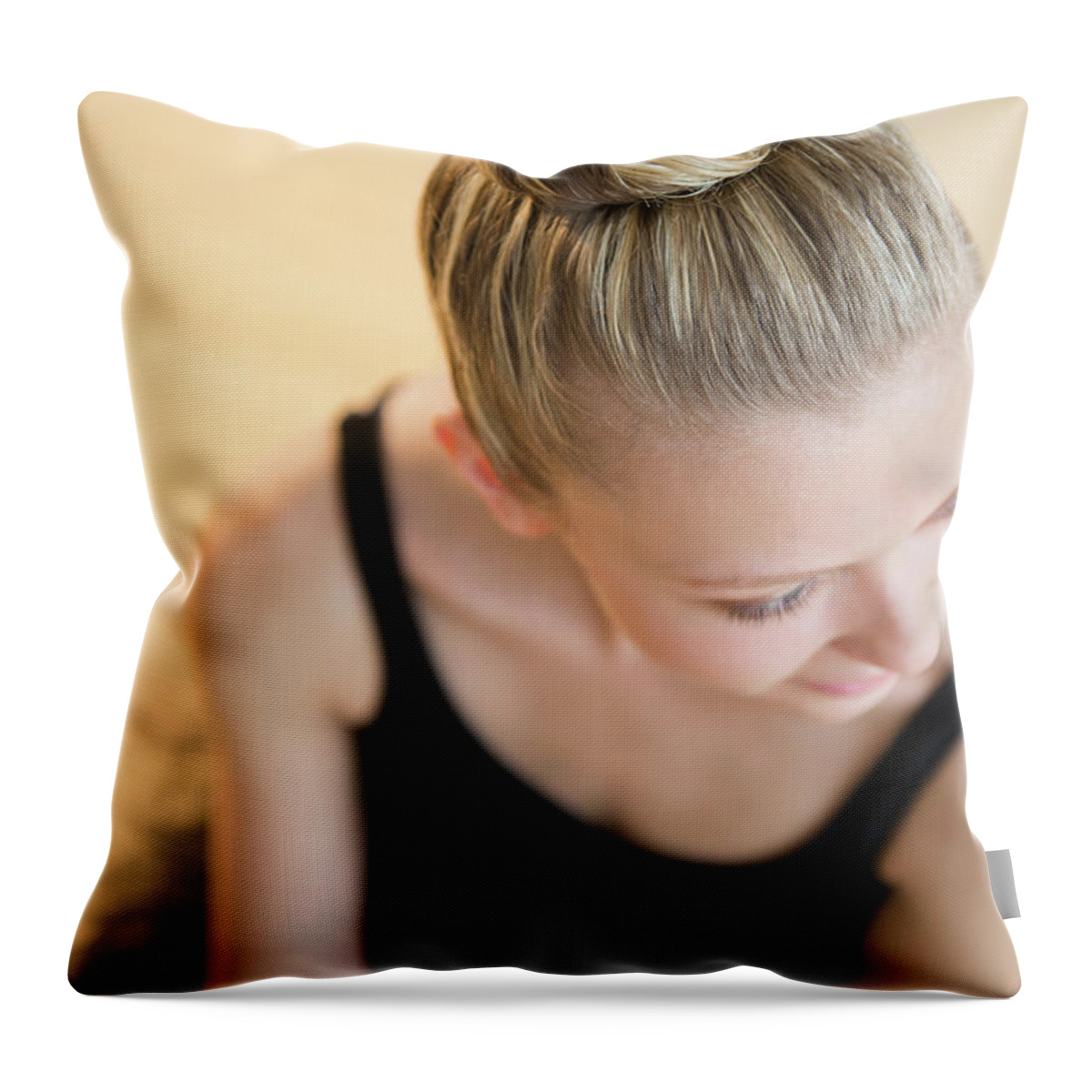 Ballet Dancer Throw Pillow featuring the photograph Elevated View Of Teenage 16-17 Ballet by Jamie Grill