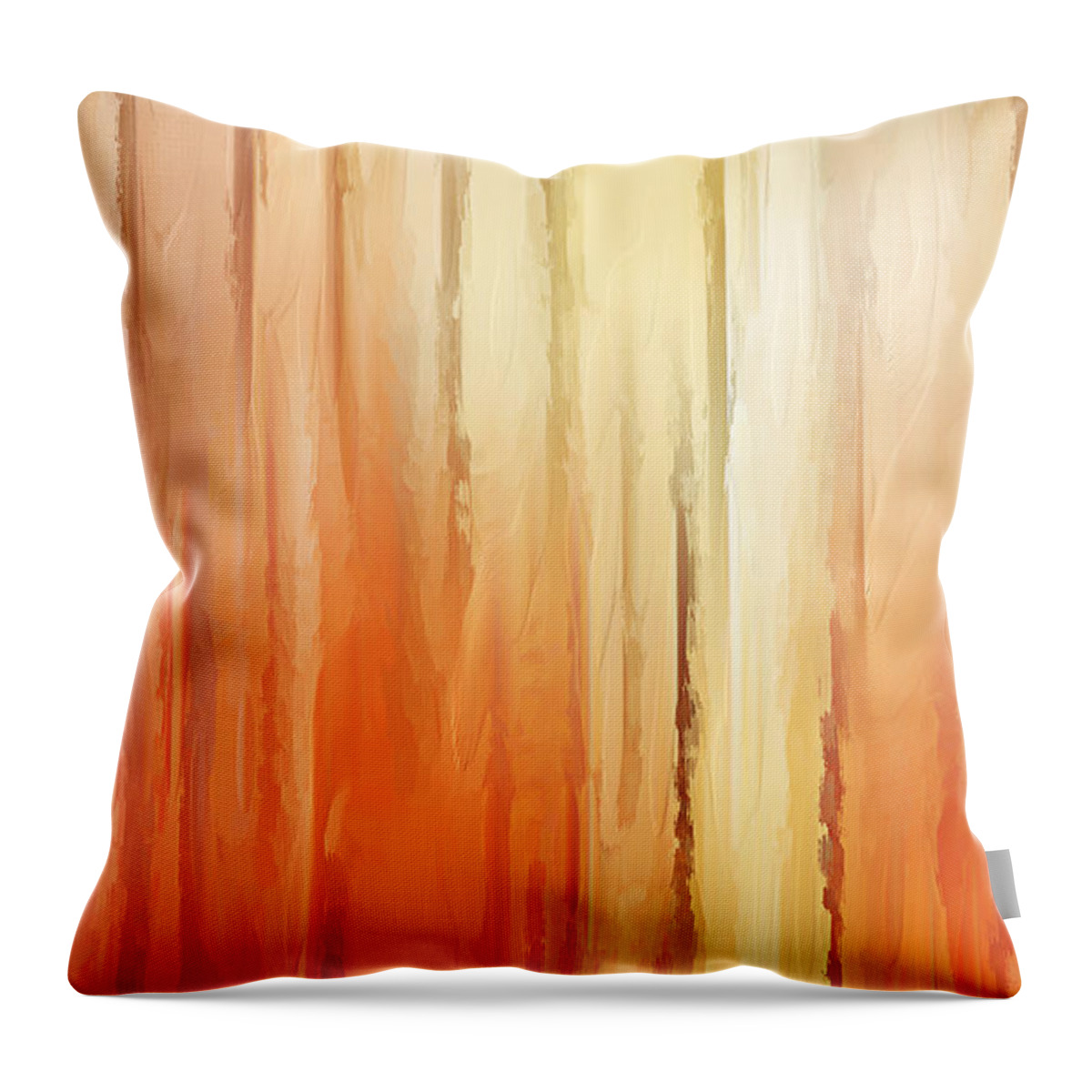 Orange Throw Pillow featuring the painting Elusive View by Lourry Legarde