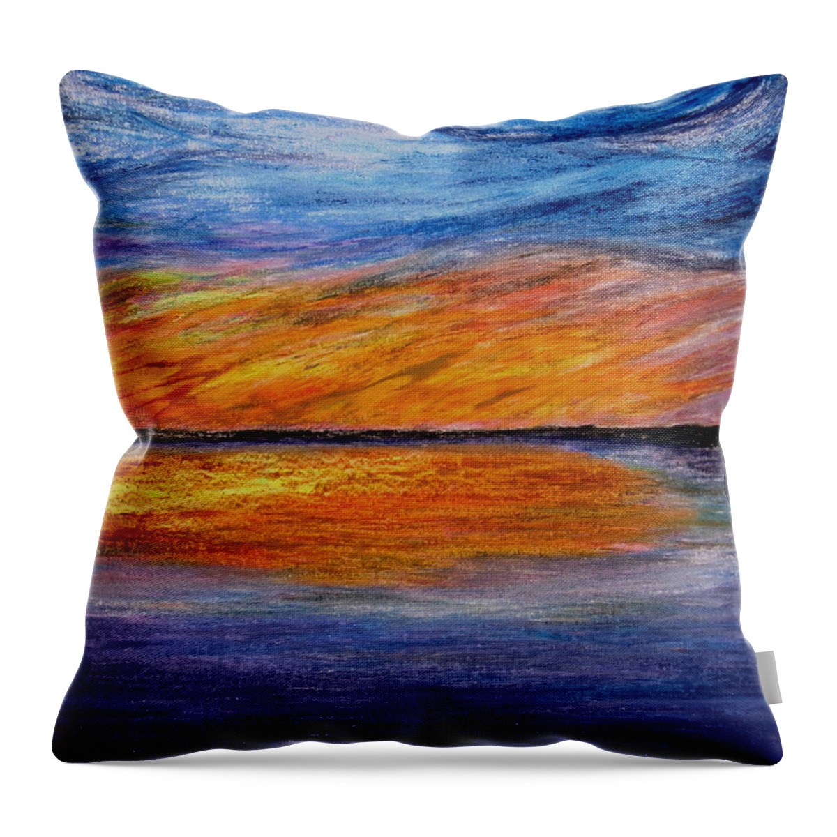  Ember Throw Pillow featuring the pastel Ember night by Daniel Dubinsky