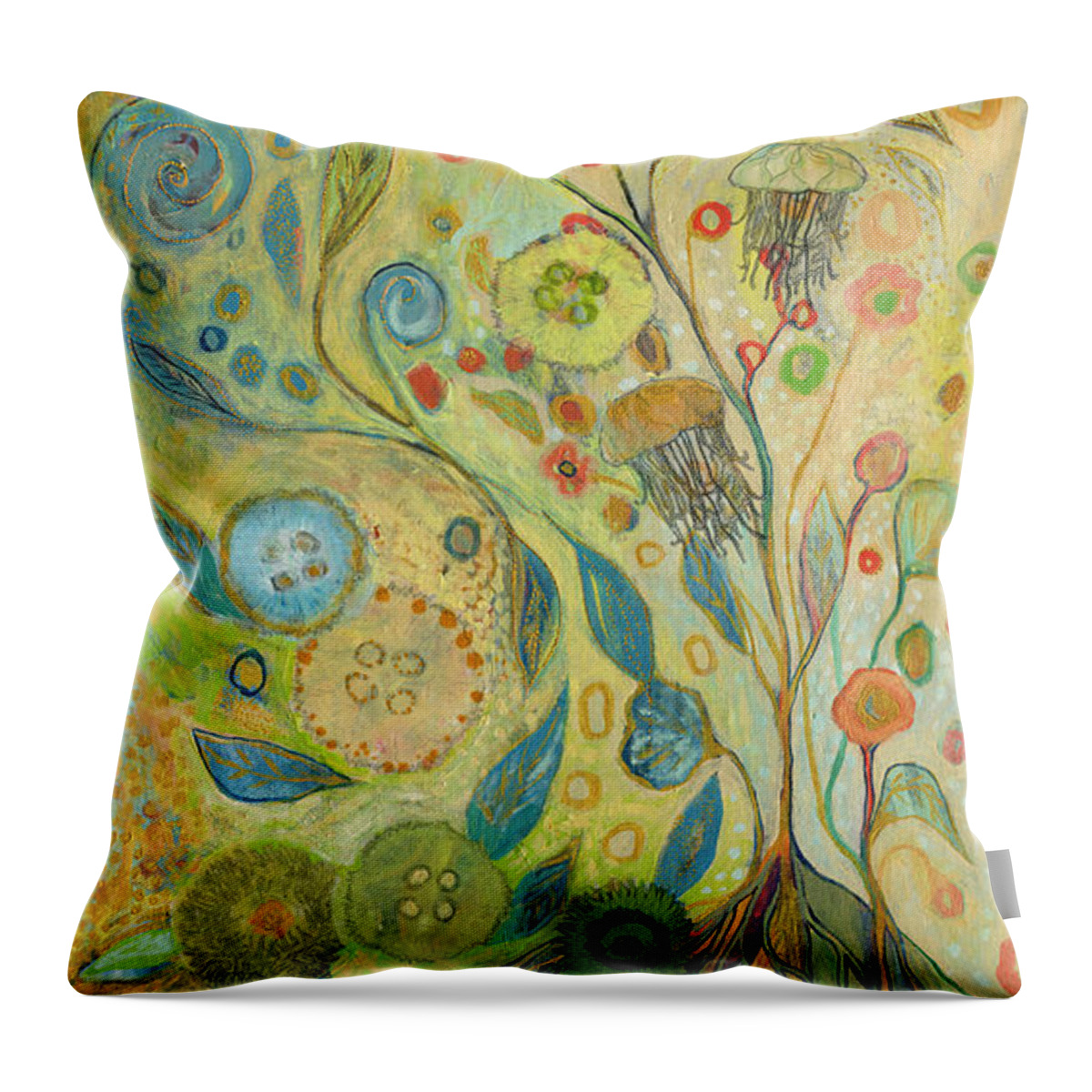 Underwater Throw Pillow featuring the painting Embracing the Journey by Jennifer Lommers