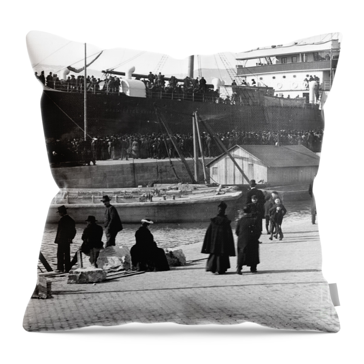 Exterior Throw Pillow featuring the photograph Emigrant ship by O Vaering