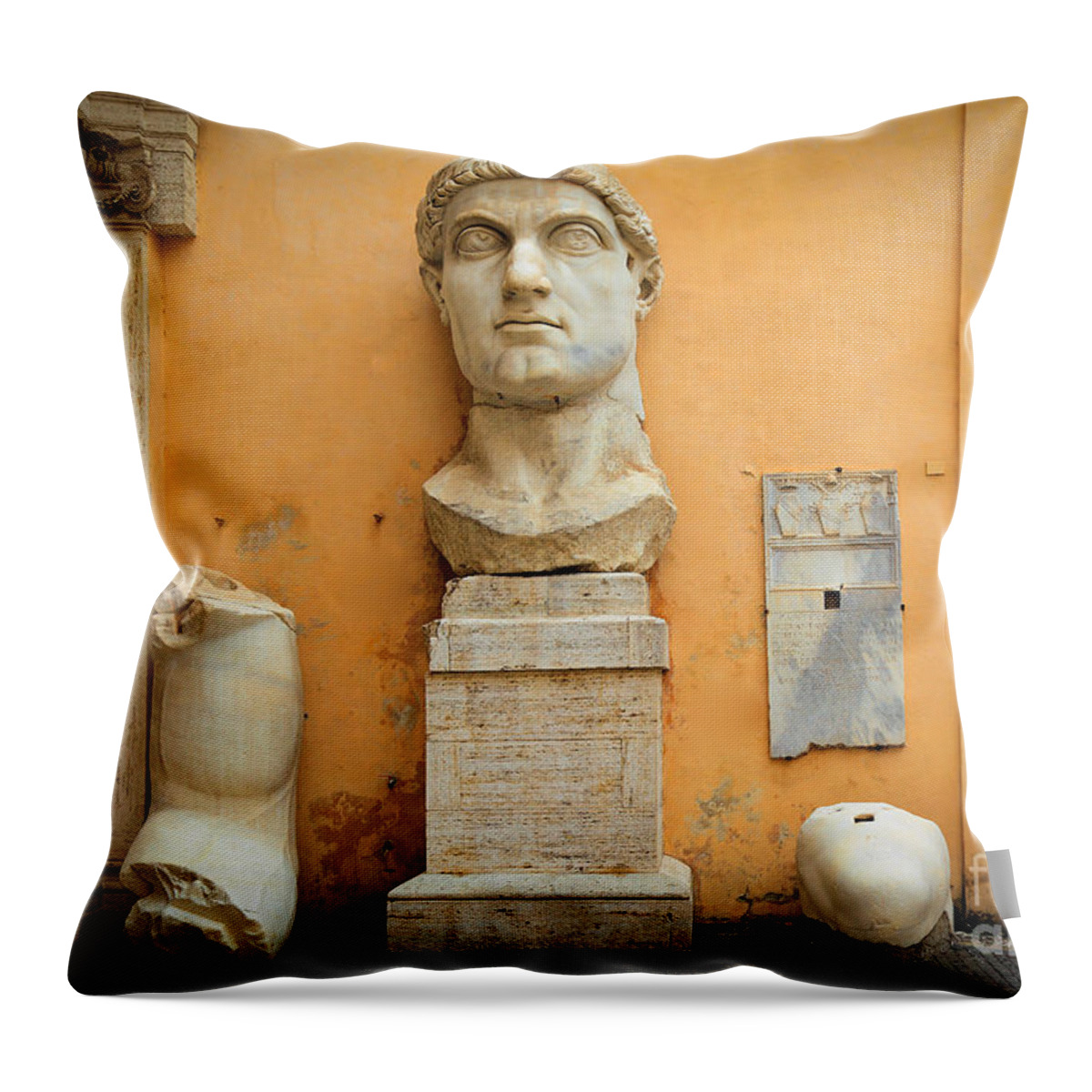 Capitoline Throw Pillow featuring the photograph Emperor Constantine by Inge Johnsson