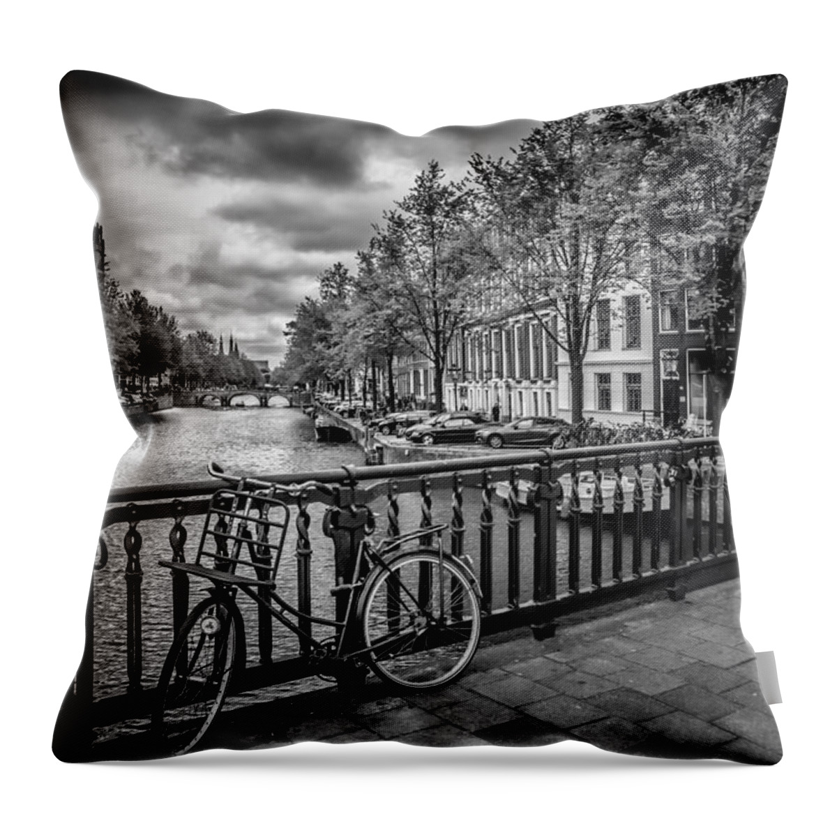 Amsterdam Throw Pillow featuring the photograph Emperor's Canal Amsterdam by Melanie Viola