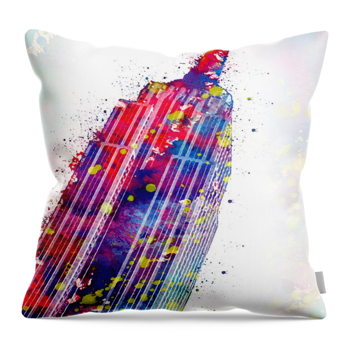 Empire State Building Throw Pillow featuring the digital art Empire State Building by Mark Ashkenazi