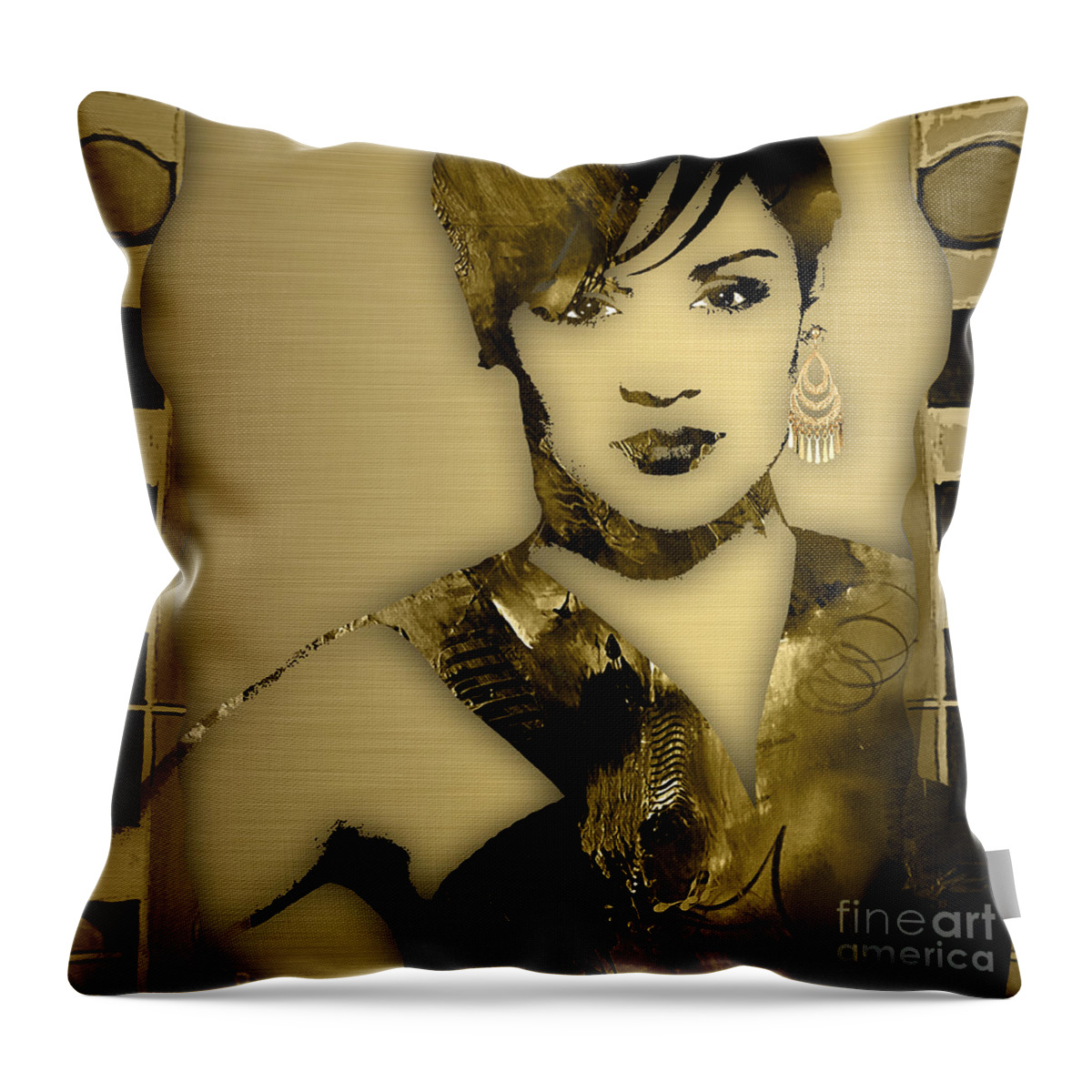 Grace Gealey Throw Pillow featuring the mixed media Empire's Grace Gealey Anika Gibbons by Marvin Blaine