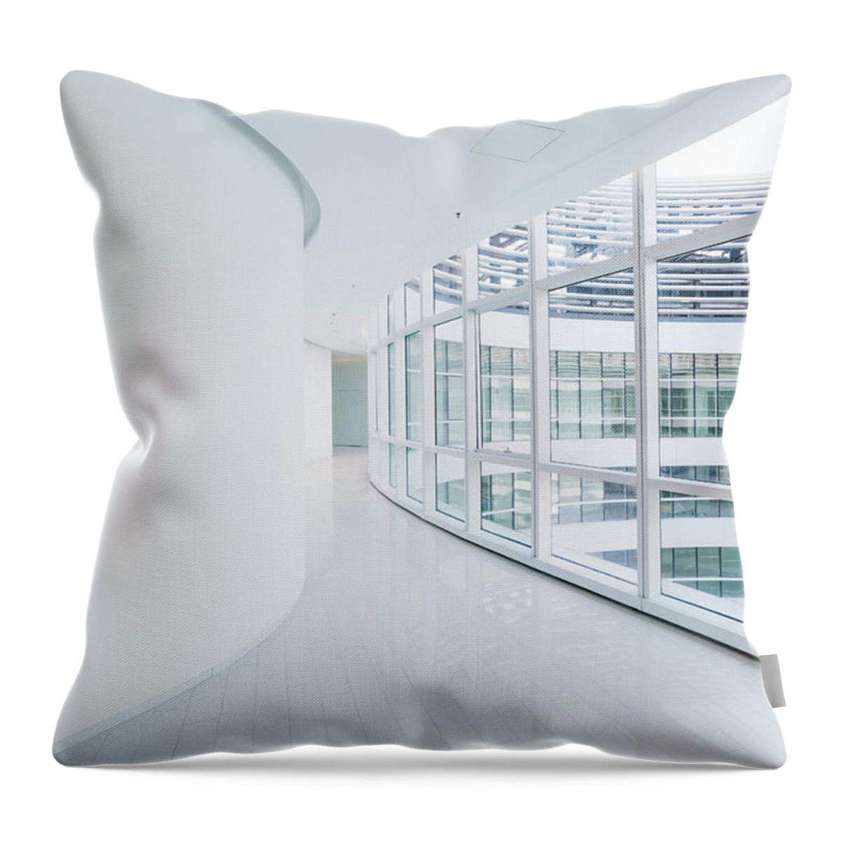 Corporate Business Throw Pillow featuring the photograph Empty Modern Office by Chinaface