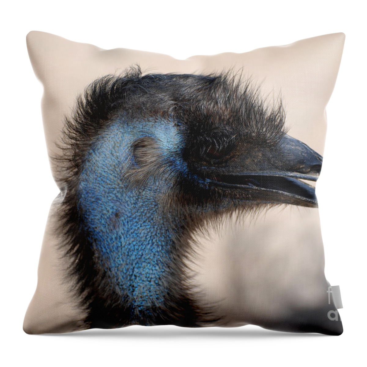 Emu Throw Pillow featuring the photograph Emu by DejaVu Designs