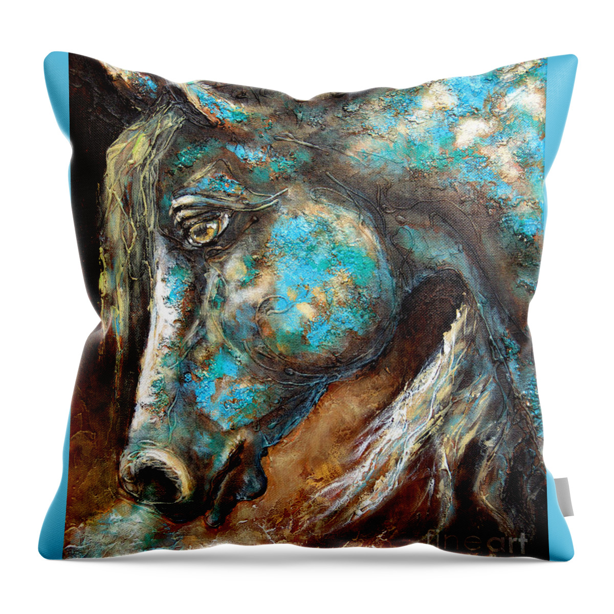 Horse Throw Pillow featuring the painting Encore by Jonelle T McCoy