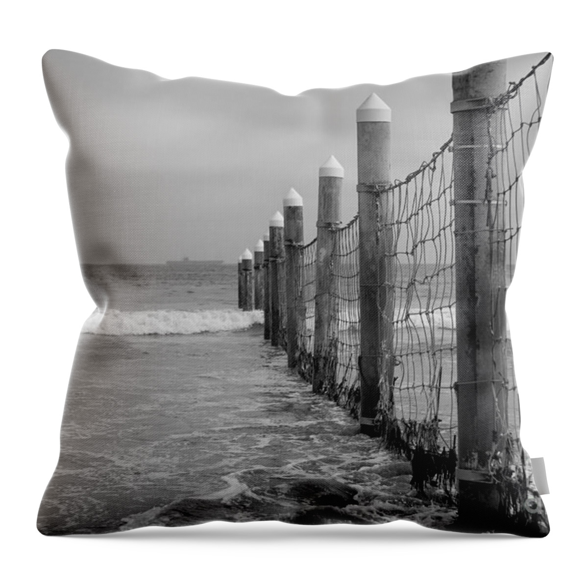 Ocean Throw Pillow featuring the photograph End of the Beach by Tamara Becker
