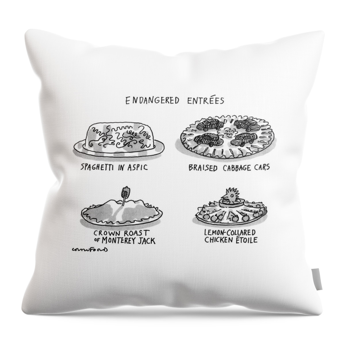 Endangered Entrees Throw Pillow