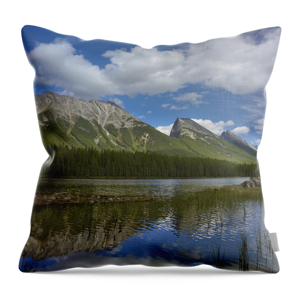 Feb0514 Throw Pillow featuring the photograph Endless Chain Ridge And Honeymoon Lake by Tim Fitzharris