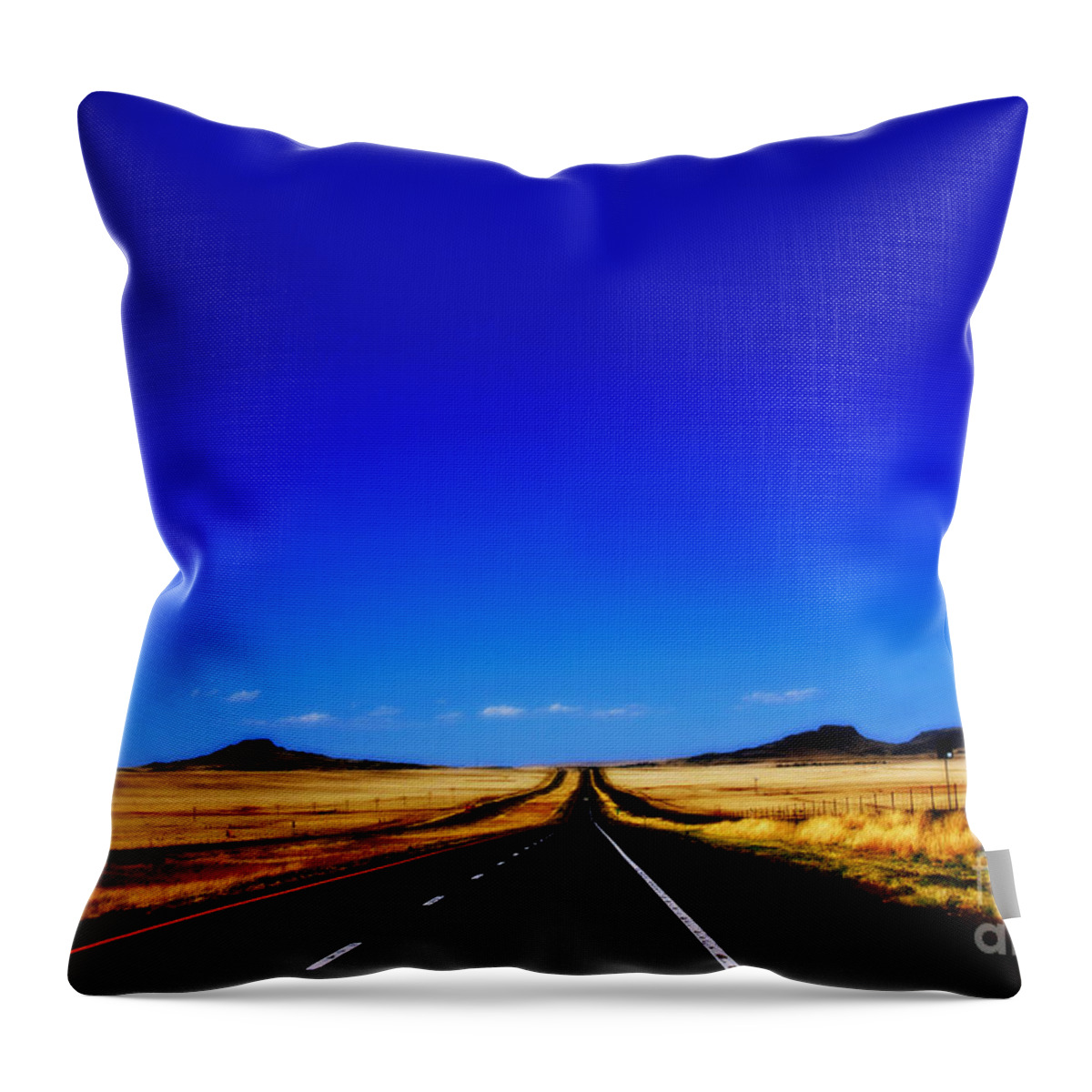 Long Road Throw Pillow featuring the photograph Endless Roads in New Mexico by Susanne Van Hulst