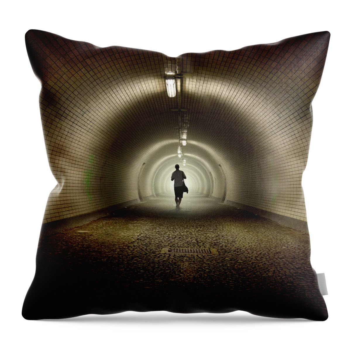 Tunel Throw Pillow featuring the photograph Endless Tunnel by Jaroslaw Blaminsky