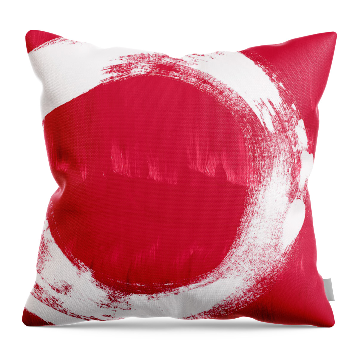 Red Throw Pillow featuring the painting Energy by Linda Woods