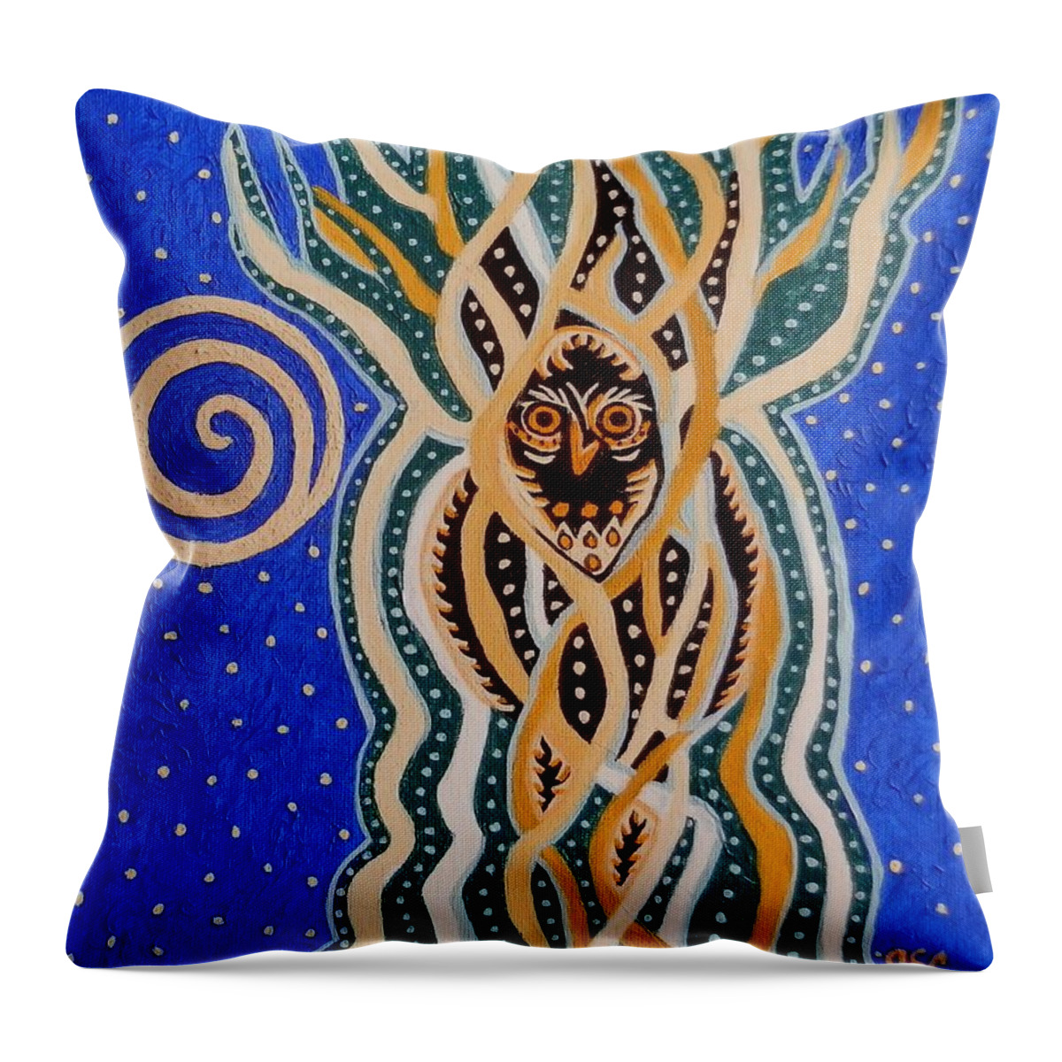 Energy Throw Pillow featuring the painting Energy of the Night by Carolyn Cable