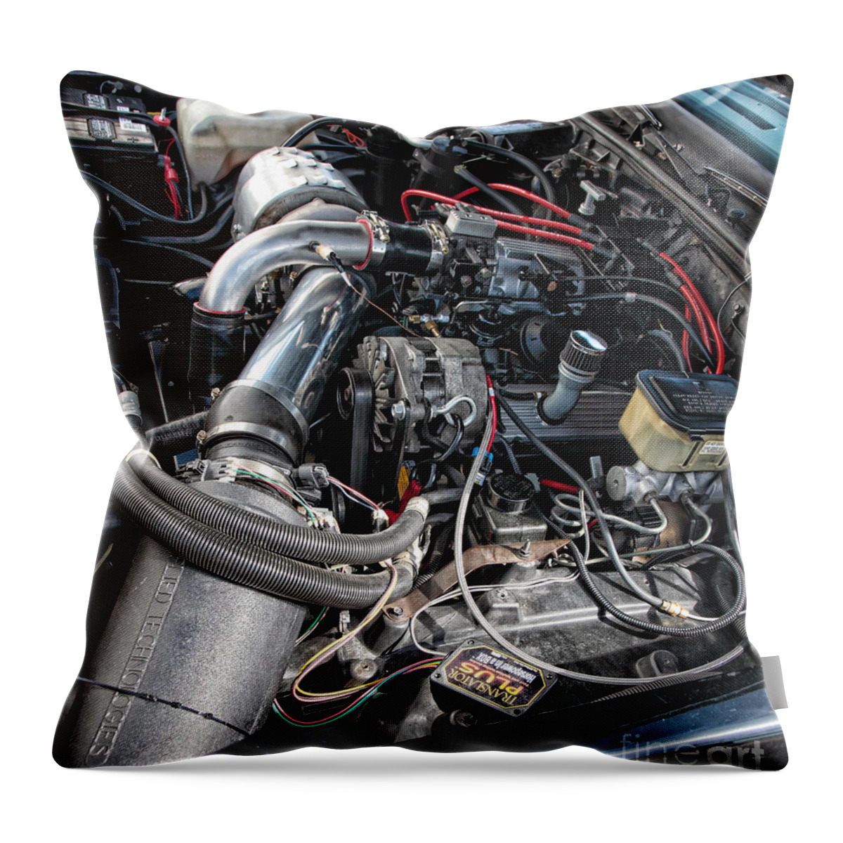 Buick Throw Pillow featuring the photograph Engine Compartment of a Buick Grand National by William Kuta