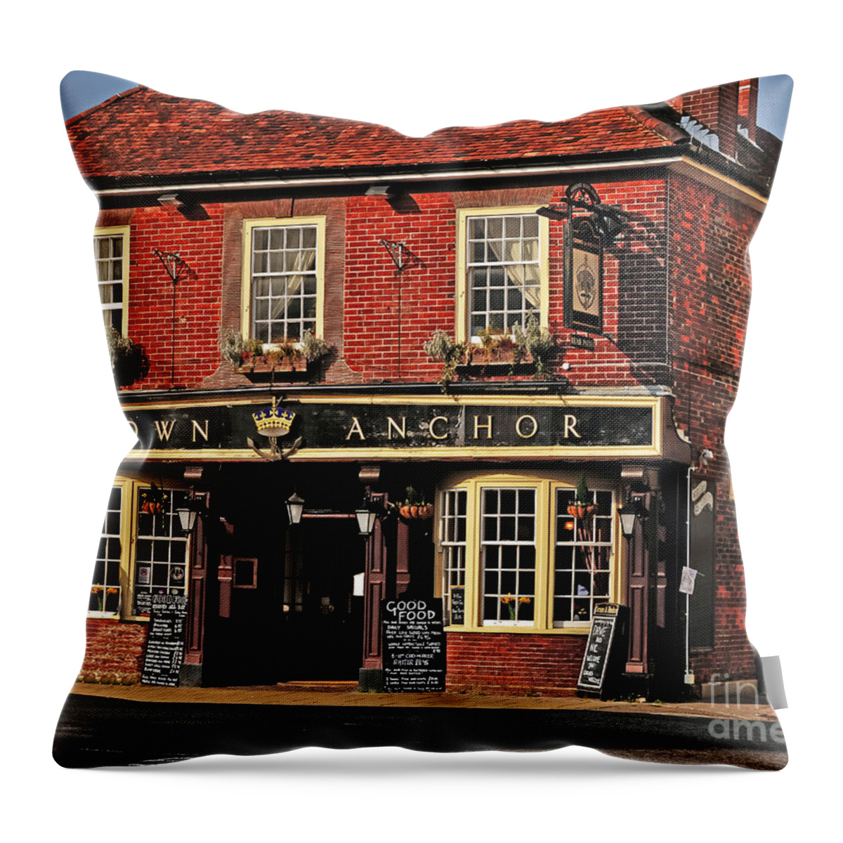 Travel Throw Pillow featuring the photograph English Pub by Elvis Vaughn