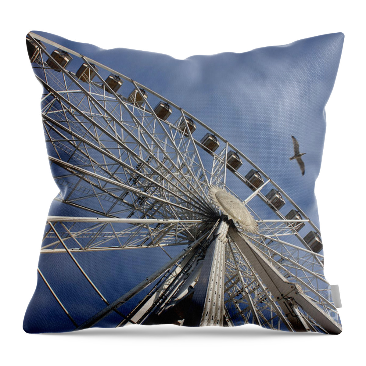English Riviera Wheel Throw Pillow featuring the photograph English Riviera Wheel Torquay by Terri Waters