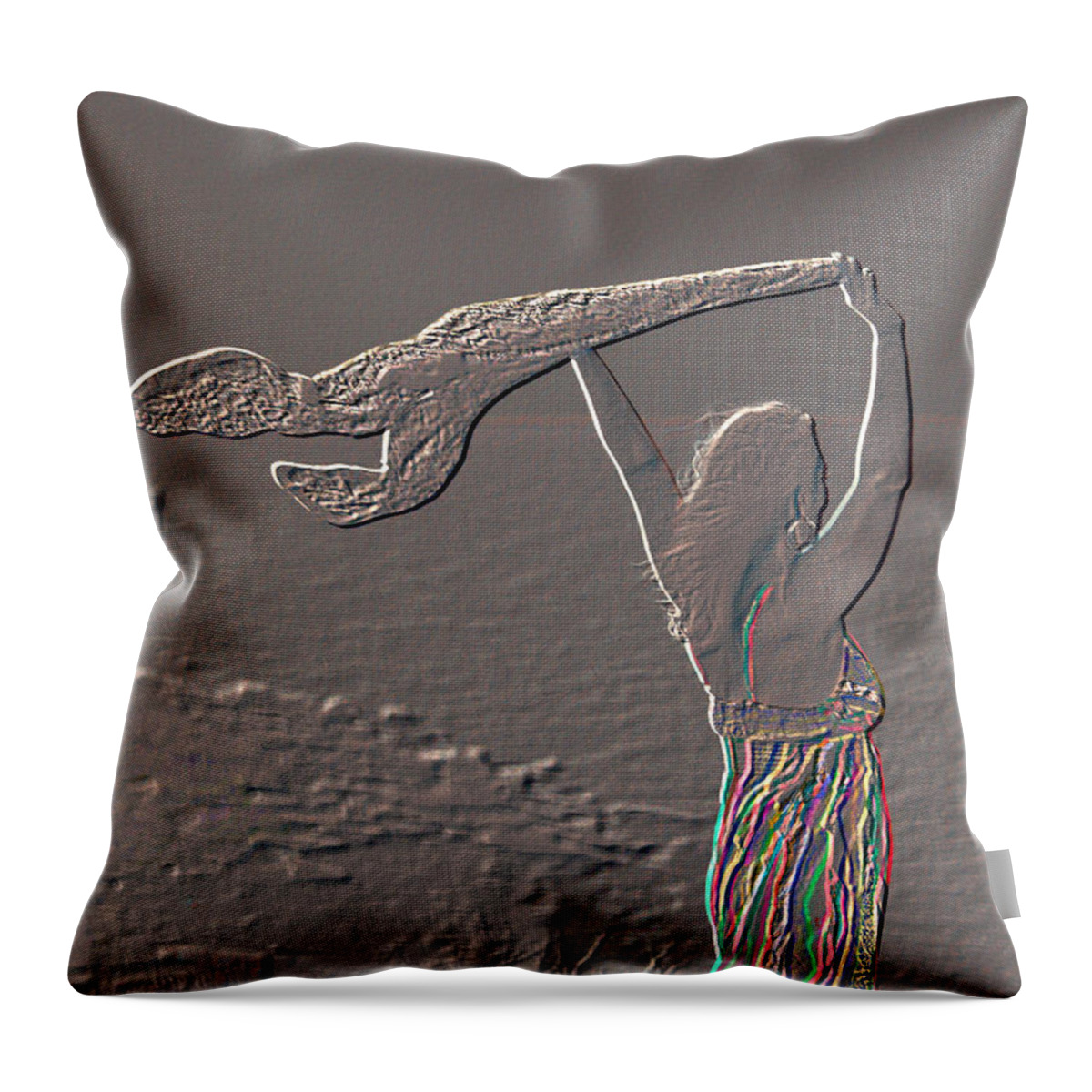 Scarf Throw Pillow featuring the photograph Enjoying the Ocean Breeze by Leticia Latocki