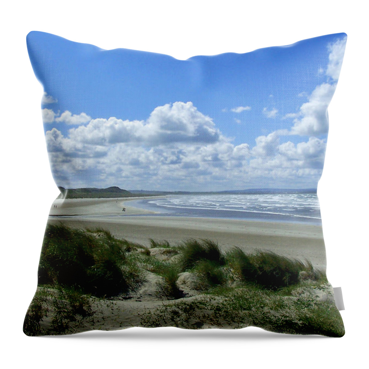 Beach Throw Pillow featuring the photograph Enniscrone Sandy Beach by Lisa Blake