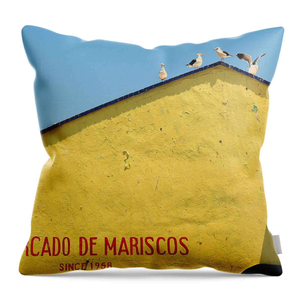 Mexico Throw Pillow featuring the photograph Ensenada Harbour Fish Market 33 by JustJeffAz Photography