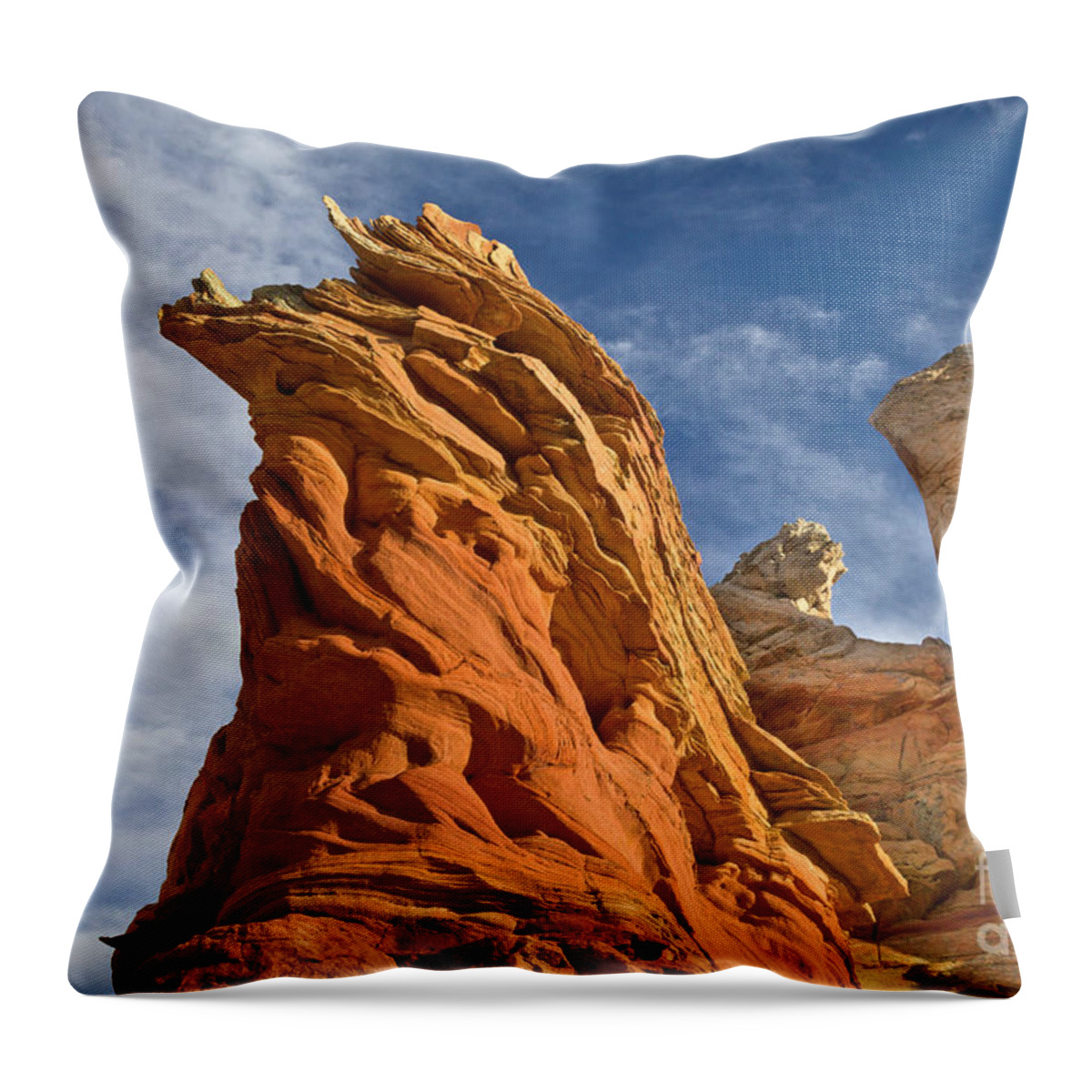 00559277 Throw Pillow featuring the photograph Eroded Sandstone Vermillion Cliffs by Yva Momatiuk John Eastcott
