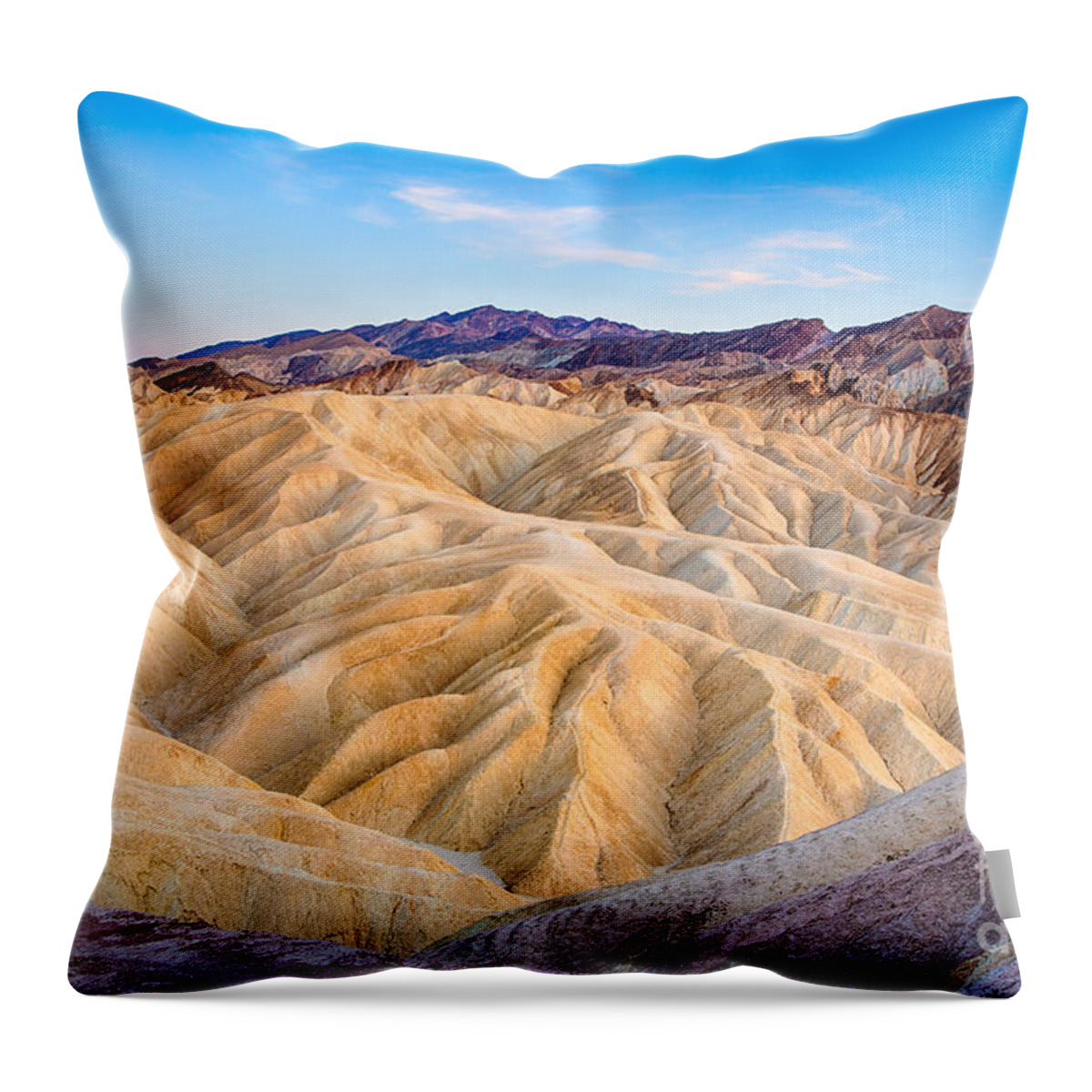 Landscape Throw Pillow featuring the photograph Erosion At Zabriskie Point by Mimi Ditchie