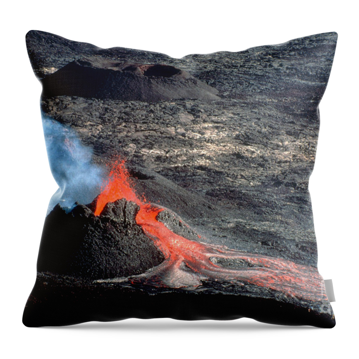 Eruption Cone Throw Pillow featuring the photograph Eruption Cone, La Fournaise by Adam Sylvester