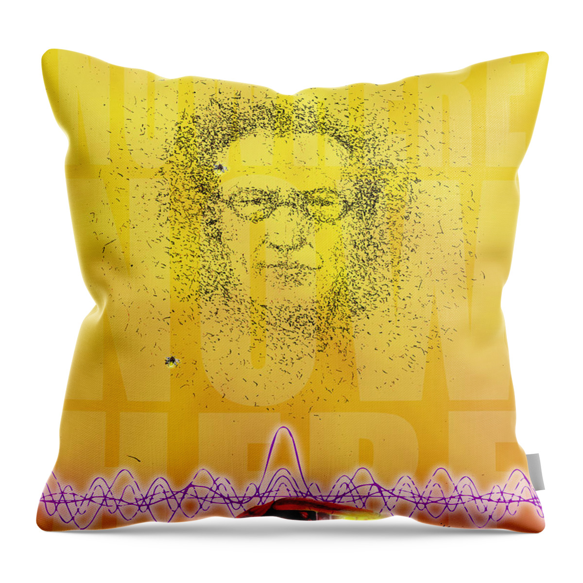 Quantum Throw Pillow featuring the digital art Erwin And The Quantum Firflies by James Andrews
