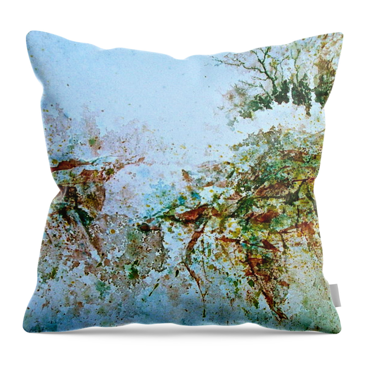 Watercolor Throw Pillow featuring the painting Escarpment by Carolyn Rosenberger