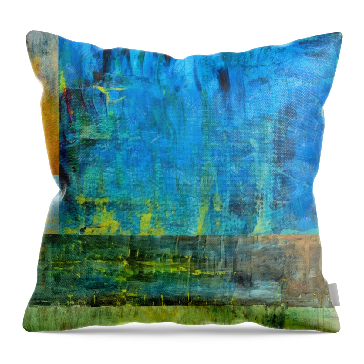 Blue Throw Pillow featuring the painting Essence of Blue by Michelle Calkins