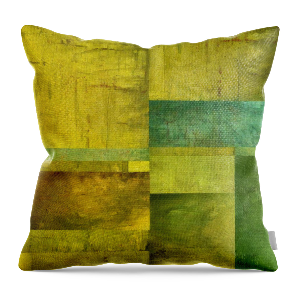 Green Throw Pillow featuring the painting Essence of Green by Michelle Calkins